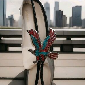 Source Unknown Multicolor Eagle Bolo Tie